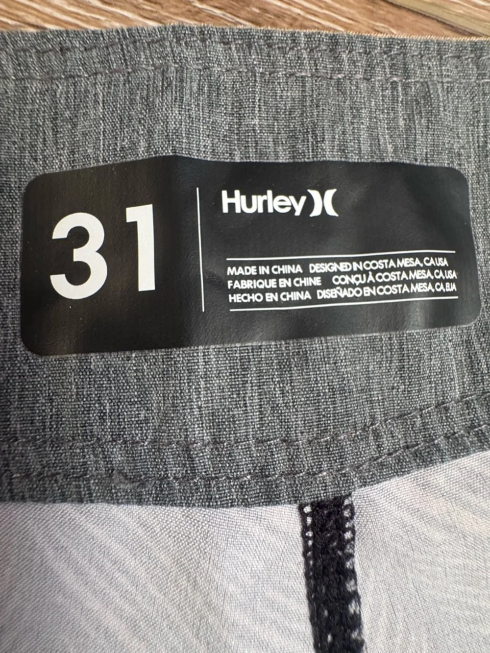 Men's Hurley phantom Wave Print Swim Trunks with Orange Trim size 31 - Picture 5 of 8